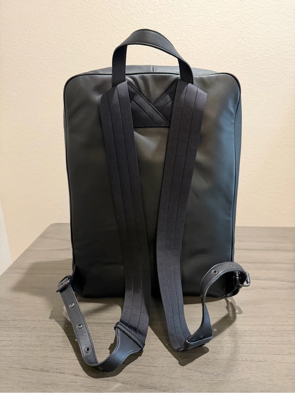 Bottega Veneta Black Intrecciato Leather Backpack
